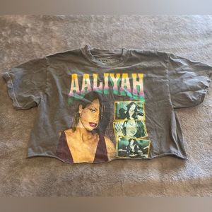 Aaliyah Cutoff Distressed Tee Shirt Top